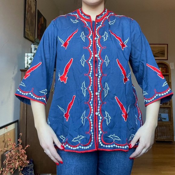 Vintage 1960s Embroidered Shirt - Picture 3 of 10